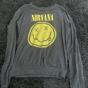 Black nirvana long sleeve shirt, Size S.